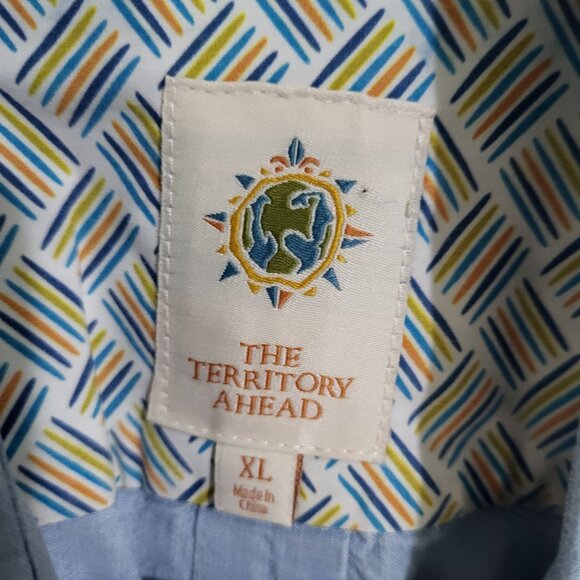 THE TERRITORY AHEAD Mens XL Sunset Roper Chambray Shirt Country Cowboy Southwest - Picture 5 of 8